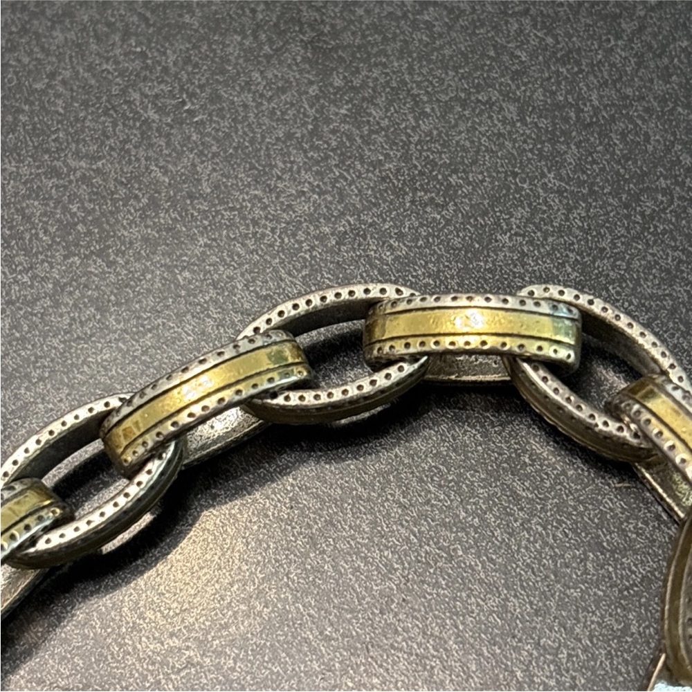 Brighton Deja Vu Bracelet Vintage 2 Tone Chunky - Picture 5 of 9